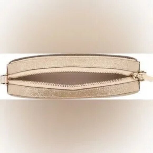 kate spade Glimmer Oval Camera Bag, Gold with Glitter, Crossbody, NEW with Tag - Picture 4 of 15
